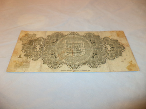 Billete Un Peso. Banco Oriental De México. Puebla. 1914 (Usado)