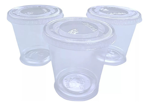 100 Vasos Con Tapa Desechables Tipo Cristal 7 Onzas
