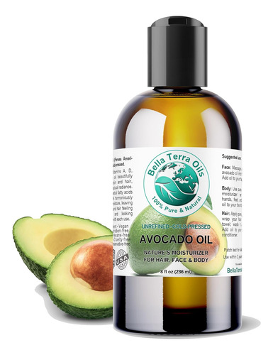 Bella Terra Aceite De Aguacate 240 Ml Prensado En Frío