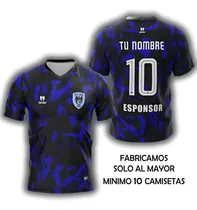 Comprar Camisetas Personalizadas Futbol Deportiva Azul Negro Montmat