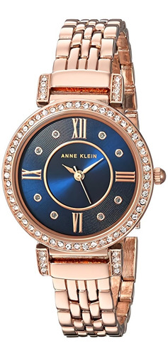 Anne Klein - Reloj Mujer Cristales Swarovski -oro Rosa/verde Color de la correa Rosa dorado Color del bisel Rosa dorado Color del fondo Rosa dorado