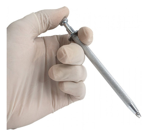 Pinça Auxiliar Pega Bolinha 12cm Body Piercing Grande Cor Prateado