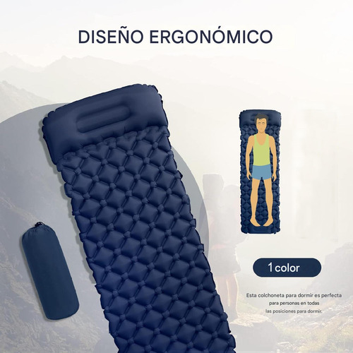 Colchón Inflable Plegable Portátil Para Acampar Colchoneta