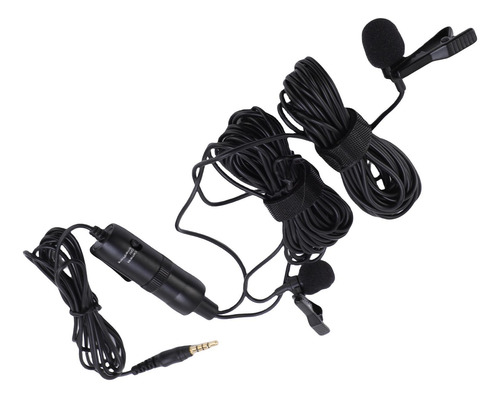 Micrófono Lavalier Clip On, Doble Micrófono Con Solapa Con C