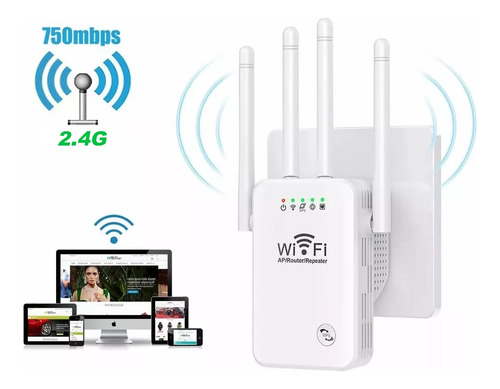 Repetidor Wifi Amplificador Señal 300mbps Rompemuros + Plus