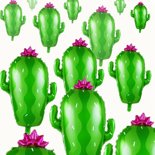 Navidad Globo Con Forma De Cactus Verde, 5 Piezas, Película