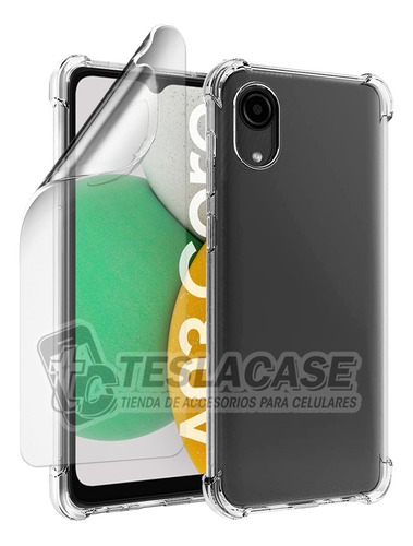 Imagen 1 de 7 de Carcasa Para Samsung A03 Core Transparente + Lámina Hidrogel