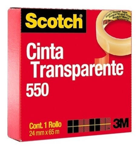 3m Scotch Cinta Transparente 550, 24 X 65 Mm