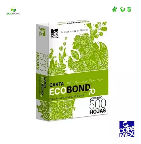 Pliego Para Copiadora Papel Bond Carta 500 Hojas Ecobond