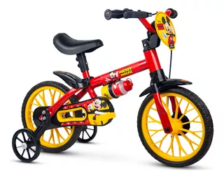 Bicicleta Infantil Aro 12 Mickey Nathor Cor Vermelho