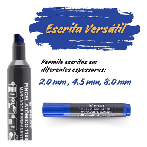 Kit Pincel Atômico Permanente Pilot 4un + Recarga Tinta Tr37
