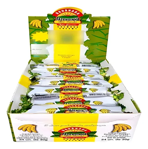 Doce Bananada Tradicional C/24x30g Bananinha Fazendinha | MercadoLivre