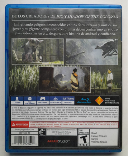 The Last Guardian Ps4 Playstation 4 - Wird Us (Usado)