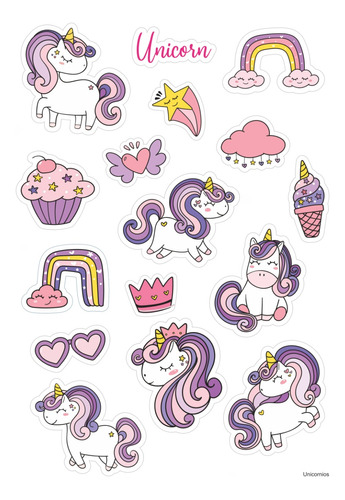 Combo 8 Planchas De Stickers Infantiles Para Nenas