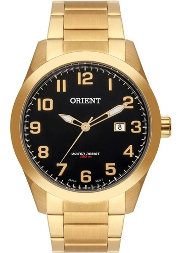 Imagem 1 de 8 de Relógio Orient Masculino Dourado Mgss1180 P2kx