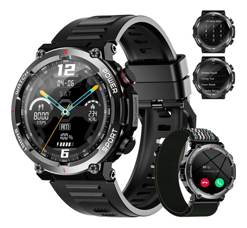 Reloj Inteligente Smart watch Reloj Militar  Para Hombre Función De Llamada A Prueba De Caídas Impermeable Antimagnético