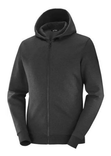 Campera Salomon Logo Fz Hoodie Ii M 17509 Negro Gaspeado