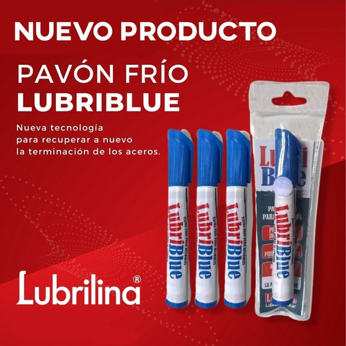 Imagen 3 de 10 de Fibron Lapiz Pavon Frio Lubrilina Retoques Lubriblue Acero C