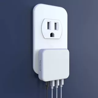 Cargador Usb C, 52 W, 4 Puertos, Delgado, Plano, Rápid...