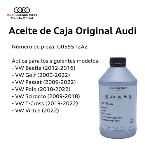Imagen 3 de 7 de Aceite De Transmisión Caja Automatica Audi A1 2020 Al 2021