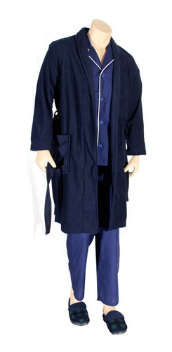 Imagen 3 de 4 de Bata Levantadora Azul Oscuro Para. Hombre Y Mujer, Ropa Casa