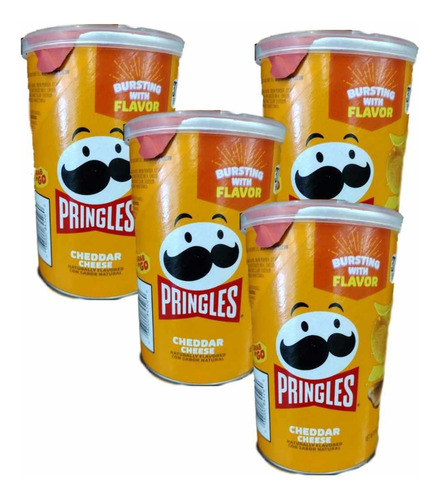 4x Pringles Cheddar Cheese Papas Sabor A Queso