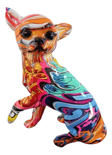 Estatua De Perro Graffiti Chihuahua, Adorno De Decoración