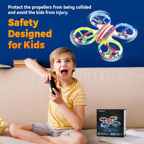 Drone Bezgar Hq051 Para Niños Rc Indoor Con Led 3d Flip De 3