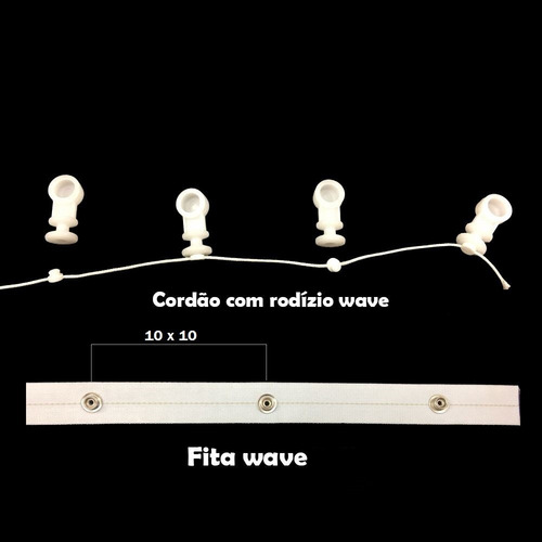 Imagem 4 de 4 de Fita Fácil Wave + Cordão + Deslizante Pino C/ Encaixe 10m