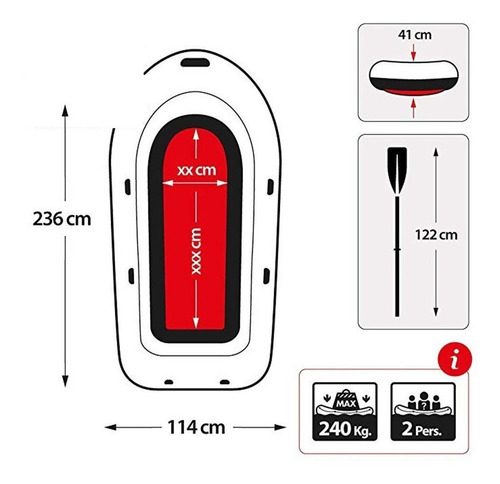Imagen 4 de 5 de Bote Intex Gomon Inflable Remo Inflador Pesca Kayak