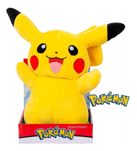 Imagen 3 de 7 de Pokemon Peluche Pikachu 30 Cm Original Scarlet Kids
