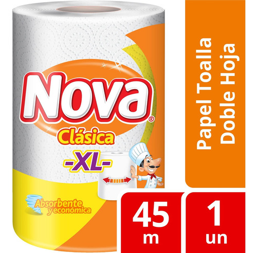 Toalla De Papel Nova Clasica Rollo XL 1 Un 45 Mt