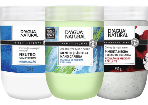 Kit Creme Neutro Pimenta Negra Crioterapico Dágua Natural