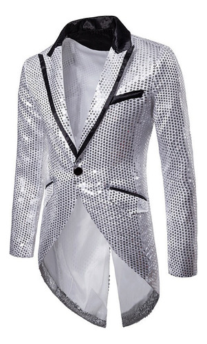 Chaqueta Hombre Lentejuelas Brillantes Fiesta Ropa Cantant 