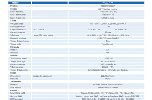 No Break Cdp 10000 Va, 9000 W 10kva Upo22-10 Ax 220vca