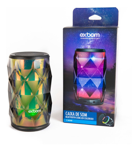 Imagem 6 de 8 de Caixa De Som Bluetooth Cs-m54bt Exbom Galaxia Branca C/ Led
