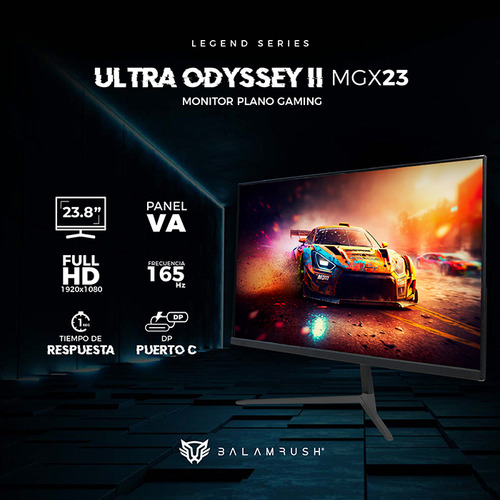 Monitor Gamer 23.8 Balam Rush Ultra Odyssey Ii Mgx23 1ms Fhd Negro