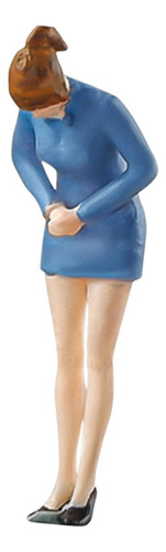Figura En Miniatura Figuras De Diorama Chica En Vestido Azul