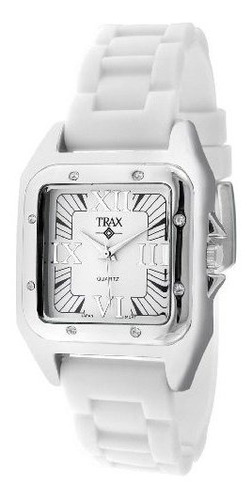 Trax Women's Posh Square Crystal Bezel Wrist Watch With Roma