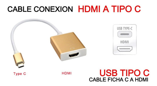 Imagen 1 de 1 de Adaptador Ficha Tipo C 3.1 A Hdmi Clasico Notebook Netbook
