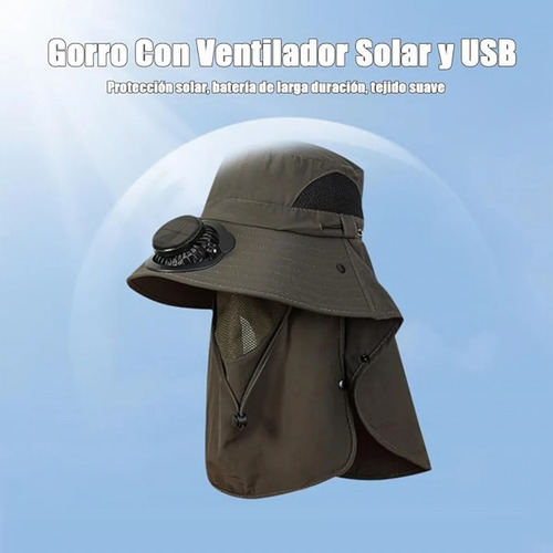 Sombrero Transpirable Con Ventilador Solar Para Un Verano Du