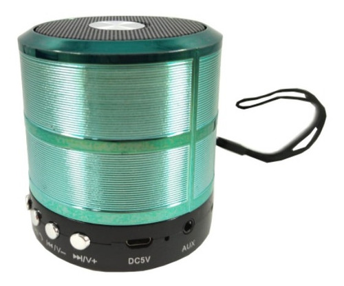 Mini Caixa De Som Portátil Bluetooth Mp3 Ws-887 Verde