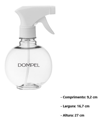 Dosador Acetona C/ Porta Algodão + Borrifador Bolinha Dompel