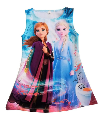 Vestido Para Niñas De Frozen Ana Y Elsa - Cs