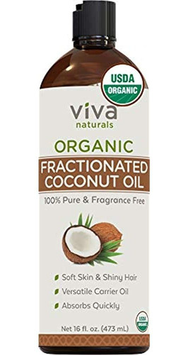 Viva Naturals, Aceite De Coco Fraccionado Orgánico, No Graso