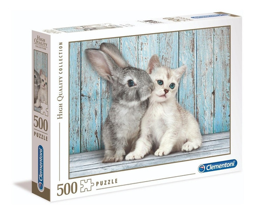 Gato Y Conejo Juntos Rompecabezas 500 Clementoni