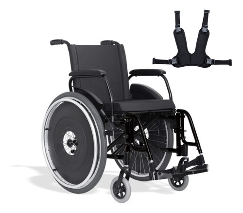 Cadeira De Rodas Avd 44cm Prata - Com Cinto De Segurança