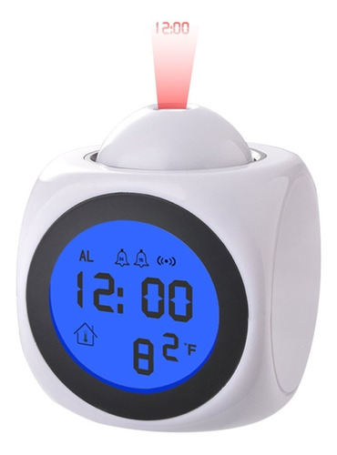 Reloj Despertador  Blanco Con Proyector Led.