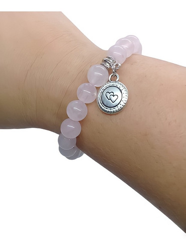 Imagem 6 de 7 de Pulseira De Esfera 8 Mm De Quartzo Rosa Pedra Do Amor