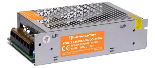 Fonte Chaveada 10a Bivolt Automátic 12v 120w Colmeia Hayonik